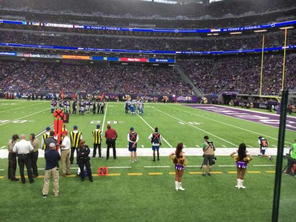 U.S. Bank Stadium, section: F1, row: 1, seat: 1