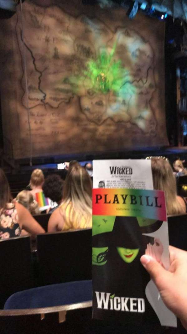 Gershwin Theatre, section: Orchestra L, row: G, seat: 13