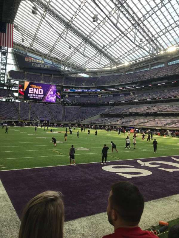 U.S. Bank Stadium, section: 101, row: 2, seat: 8
