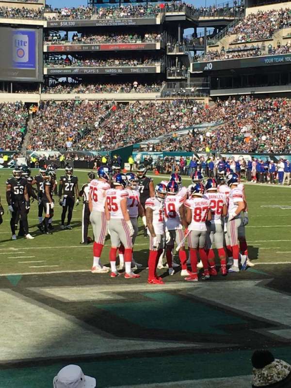 Lincoln Financial Field, section: 110, row: 1, seat: 17