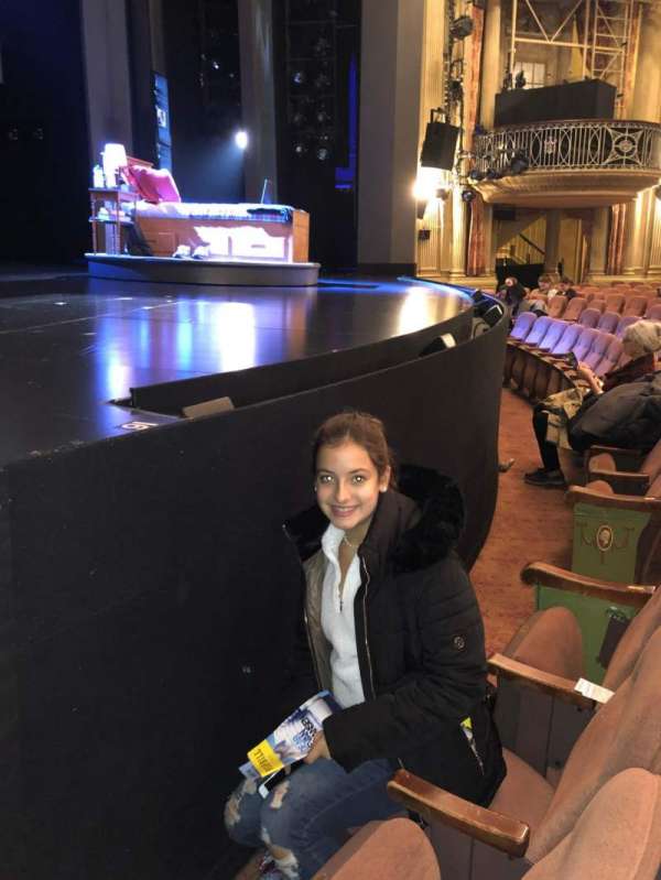 Music Box Theatre, section: orchestra l, row: A, seat: 3
