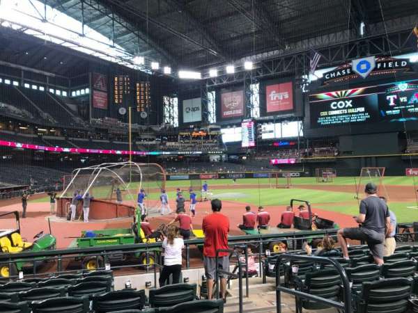 Chase Field, section: H, row: I, seat: 2