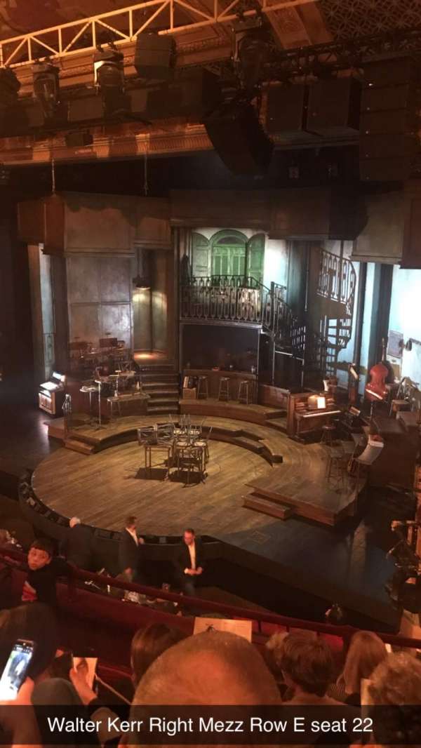 Walter Kerr Theatre, section: Mezzanine R, row: E, seat: 22