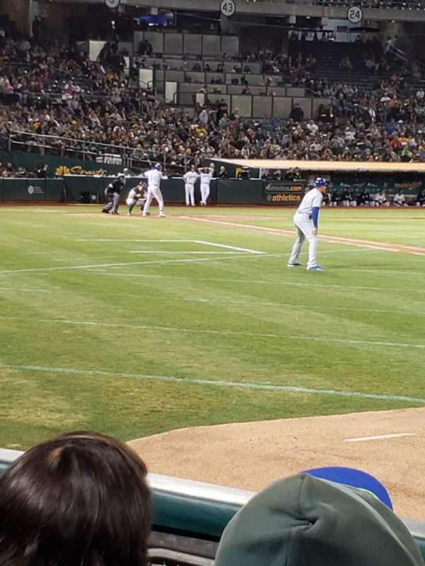 Oakland Coliseum, section: 108, row: 1, seat: 6