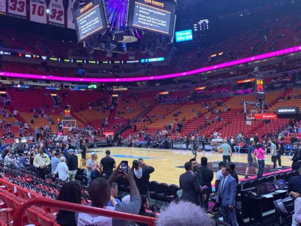 Kaseya Center, section: 116, row: 8, seat: 3