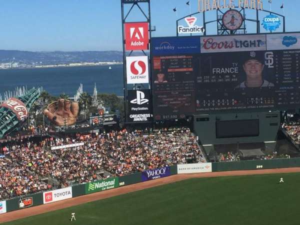 Oracle Park, section: VR320, row: 6, seat: 18