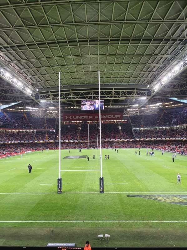 Principality Stadium, section: M19, row: 1, seat: 3
