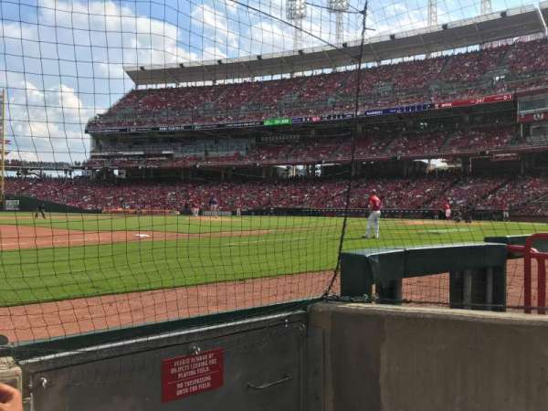 Great American Ball Park, section: 114, row: B, seat: 1
