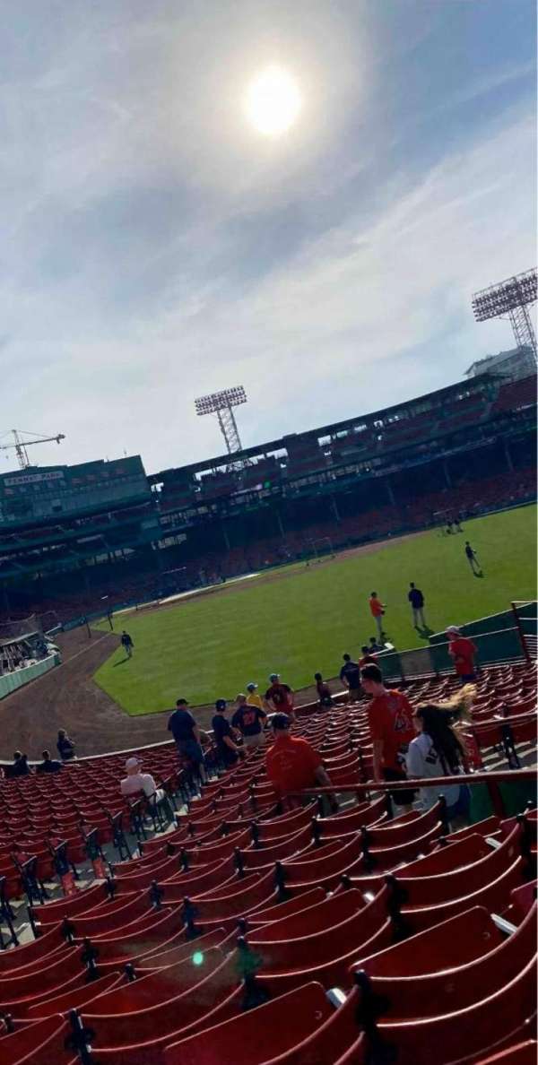 Fenway Park, section: Right Field Box 87, row: RR, seat: 9