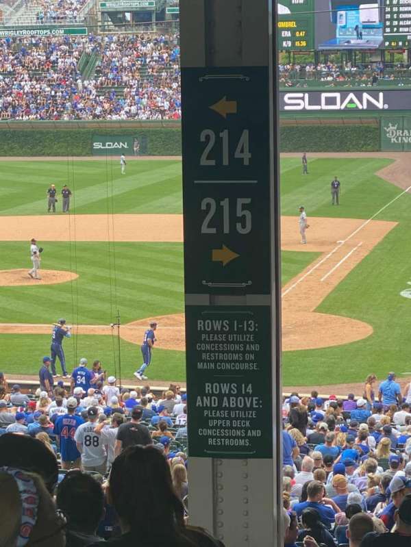 Wrigley Field, section: 214, row: 18, seat: 4