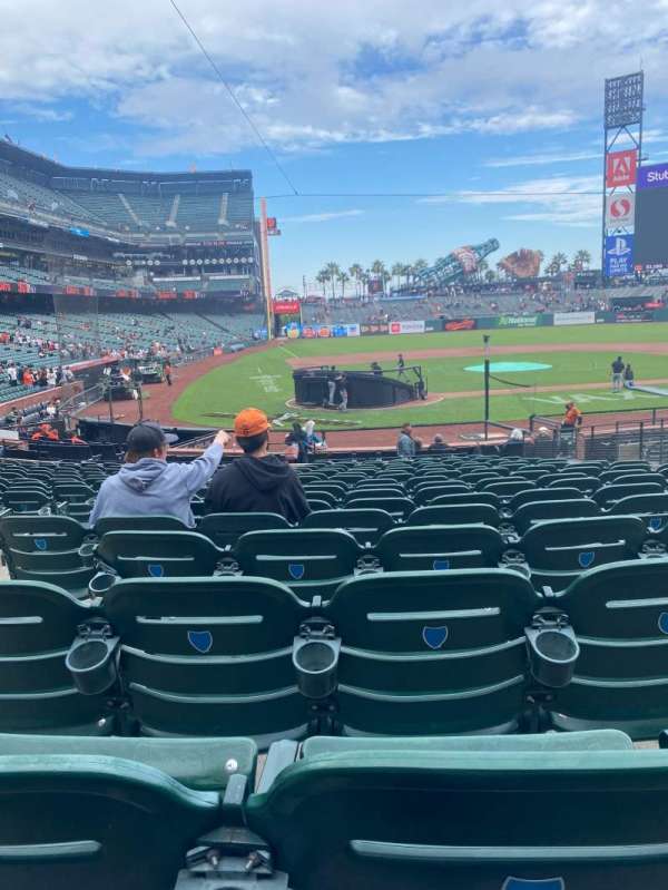 Oracle Park, section: 112, row: P, seat: 9,10