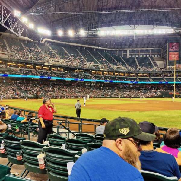 Chase Field, section: B, row: G, seat: 9