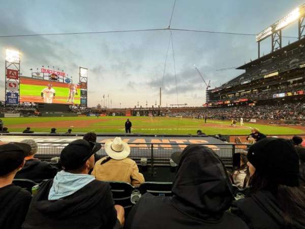 Oracle Park, section: FC122, row: D, seat: 8