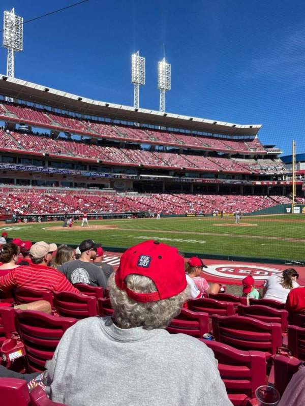 Great American Ball Park, section: 130, row: K, seat: 1