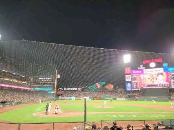 Oracle Park, section: 112, row: G, seat: 1