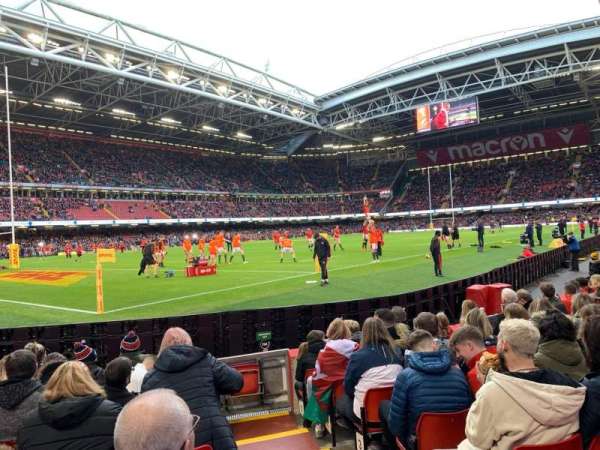 Principality Stadium, section: L34, row: 9, seat: 11