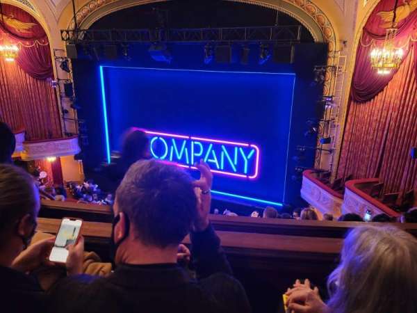 Bernard B. Jacobs Theatre, section: Mezzanine R, row: F, seat: 14