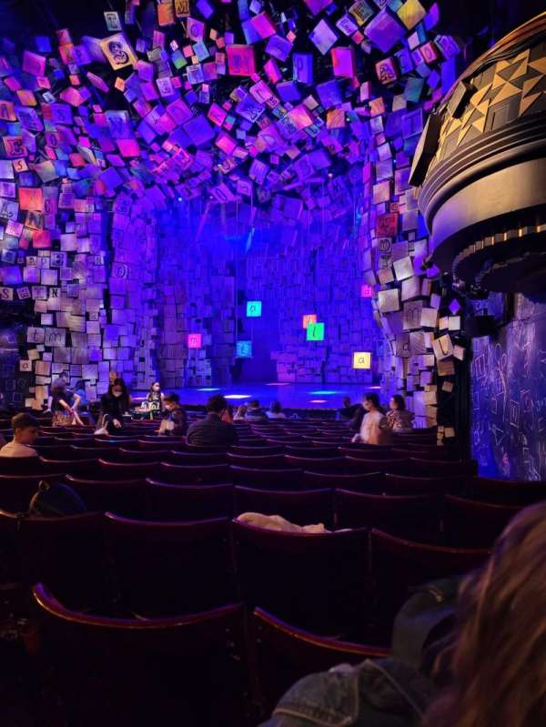 Cambridge theatre, section: Stalls, row: P, seat: P2
