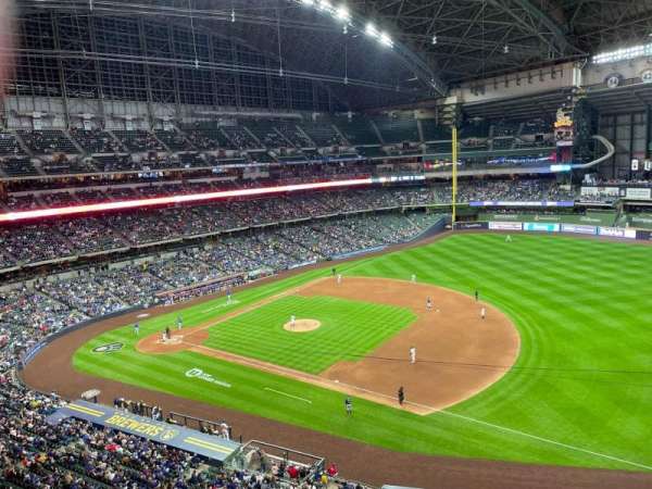 American Family Field, section: 412, row: 1, seat: 18