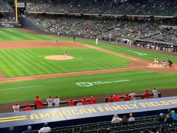 American Family Field, section: 225, row: 1, seat: 4