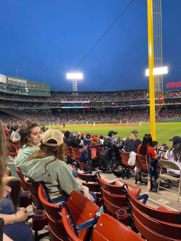 Fenway Park, section: Right Field Box 93, row: FF, seat: 13
