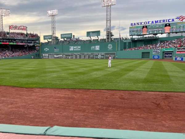 Fenway Park, section: Right Field Box 5, row: F, seat: 4