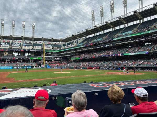 Progressive Field, section: 163, row: H, seat: 1