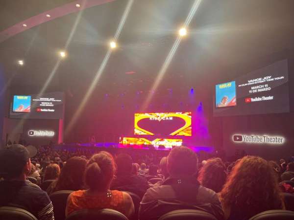 YouTube Theater, section: 104, row: P, seat: 13