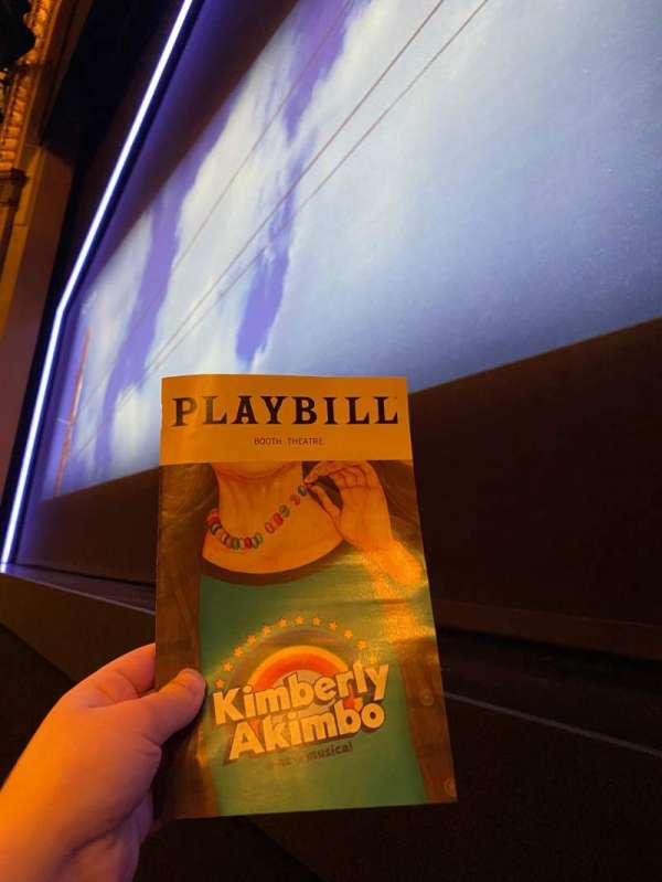 Booth Theatre, section: Orchestra R, row: BB, seat: 8