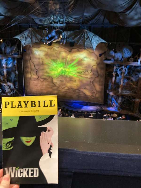 Gershwin Theatre, section: Front Mezzanine R, row: A, seat: 2