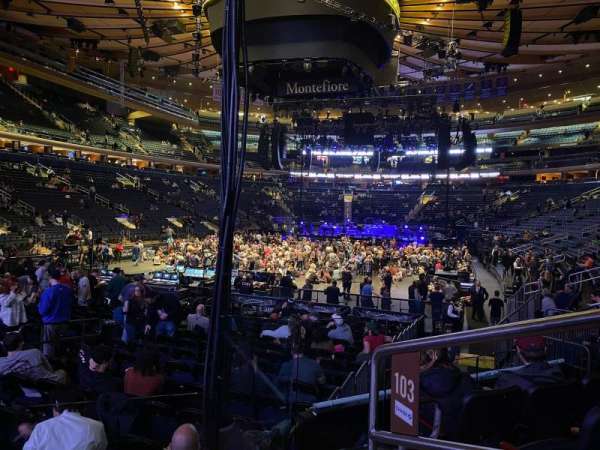 Madison Square Garden, section: 103, row: 8, seat: 16