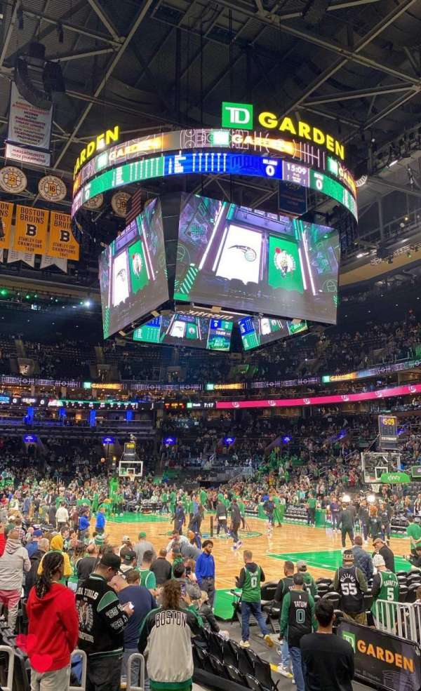 TD Garden, section: 9, row: 8, seat: 2