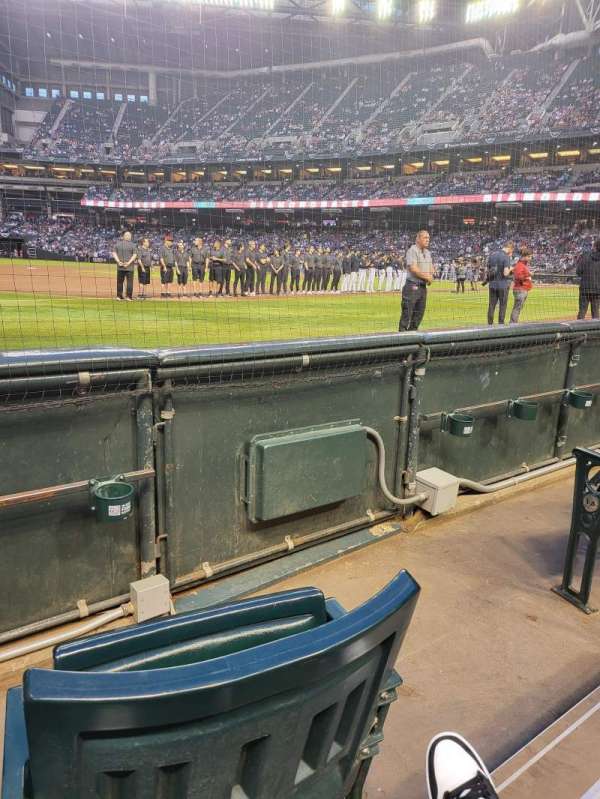 Chase Field, section: S, row: A, seat: 1