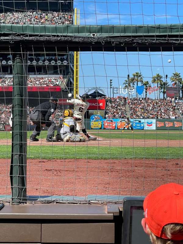 Oracle Park, section: 112, row: CCC, seat: 6