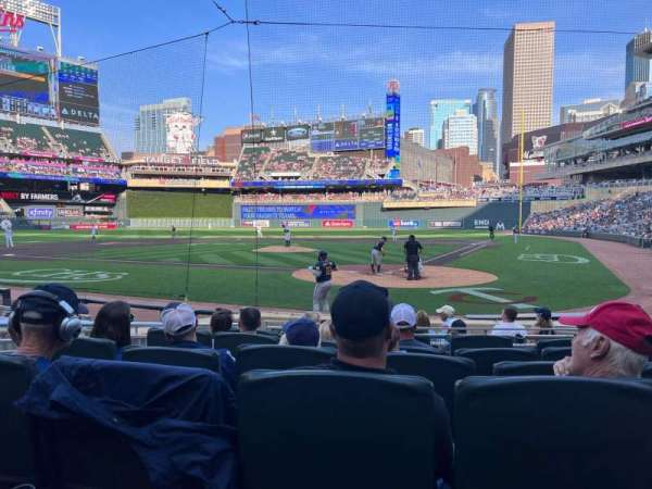 Target Field, section: Champions Club 10, row: J, seat: 6