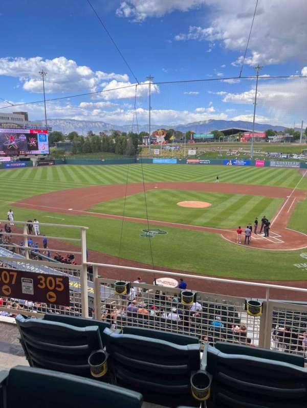Isotopes Park, section: 305, row: C, seat: 10
