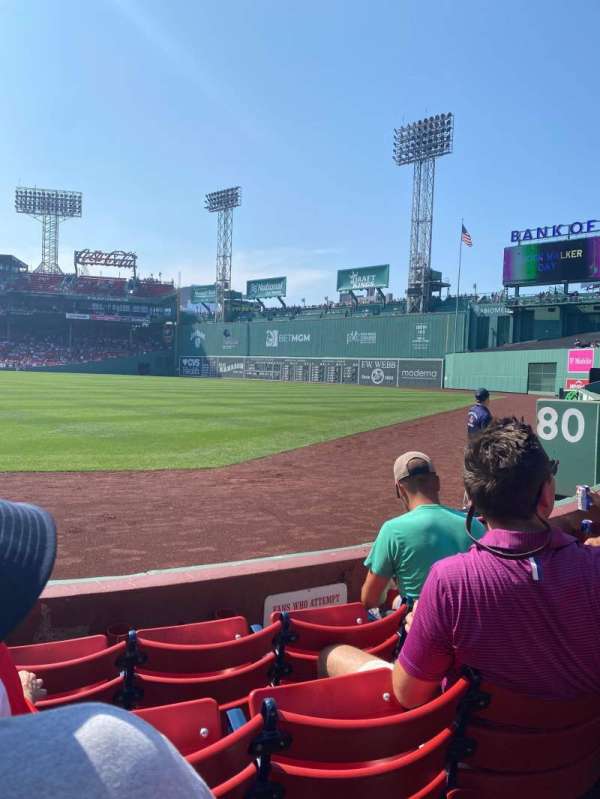 Fenway Park, section: Right Field Box 2, row: E, seat: 15