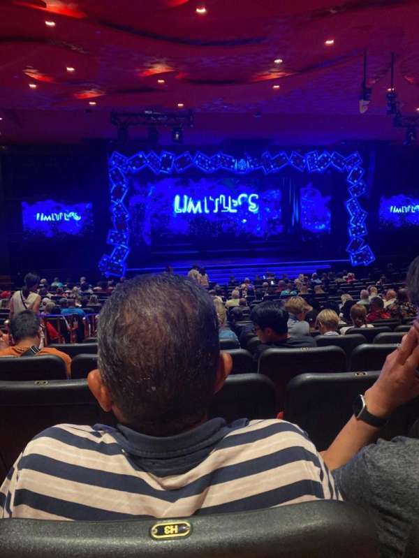 The Mirage Theatre, section: 102, row: J, seat: 3/4