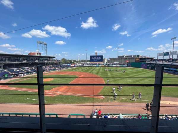 Dunkin' Park, section: First Base Party Deck, row: 1, seat: 3