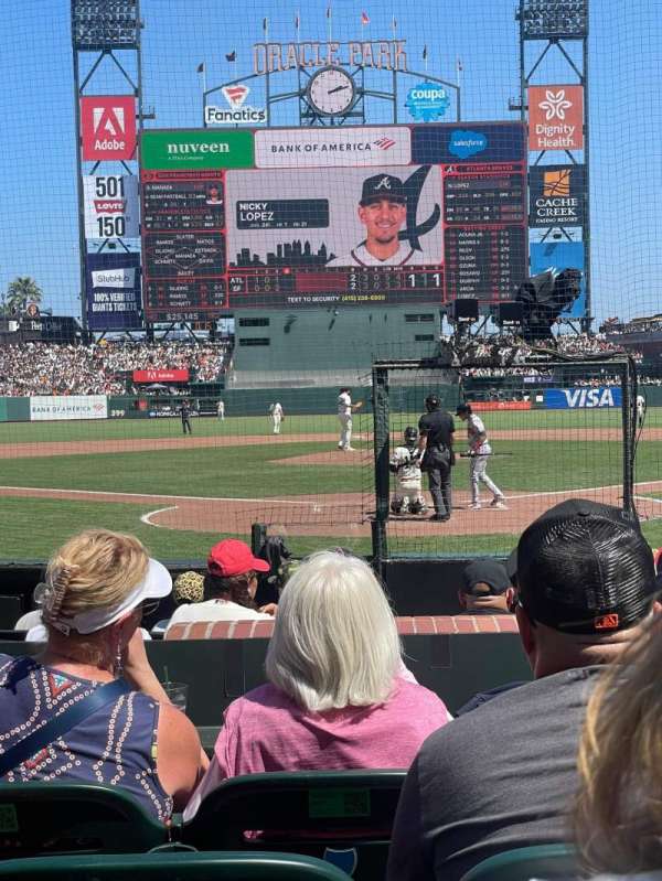 Oracle Park, section: 115, row: D, seat: 9