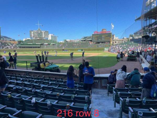 Wrigley Field, section: 216, row: 8, seat: 9