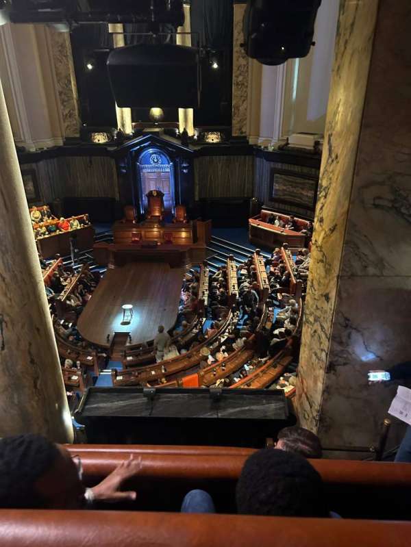 London County Hall, section: Central gallery, row: D, seat: 28