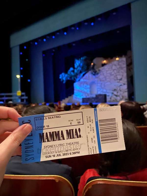 Sydney Lyric, section: Stalls, row: E, seat: 50