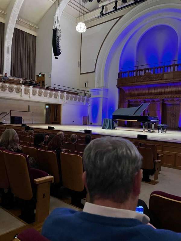 Cadogan Hall, section: Stall, row: D, seat: 3