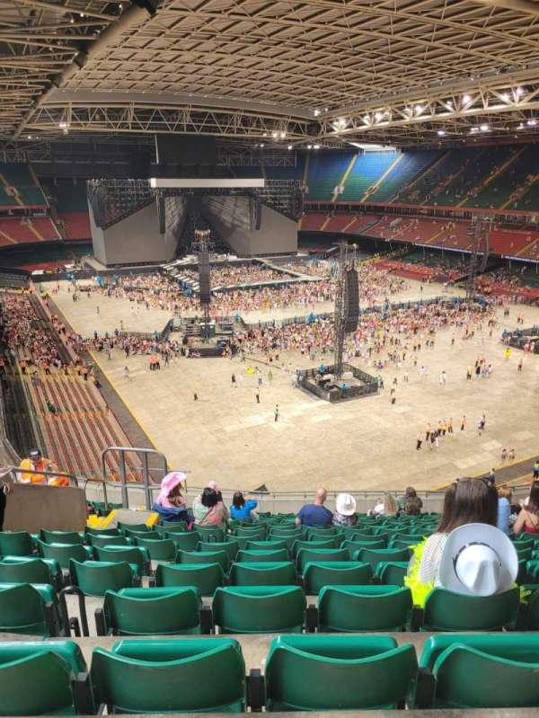 Principality Stadium, section: U24, row: 16, seat: 8,9 and 10