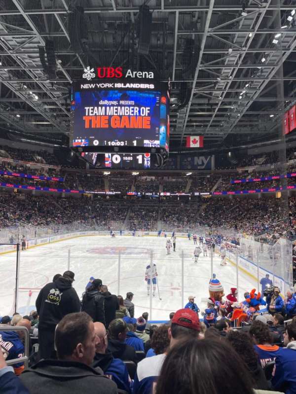 UBS Arena, section: 108, row: 12, seat: 15