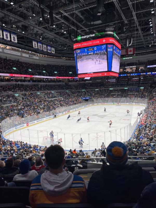Enterprise Center, section: 108, row: DD, seat: 3