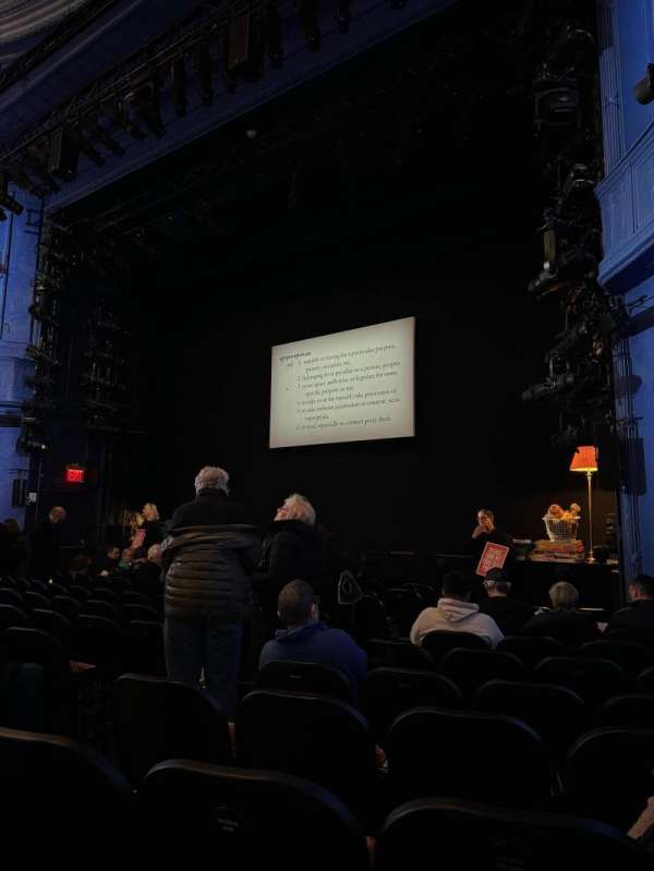 Hayes Theater, section: Orchestra R, row: L, seat: 10