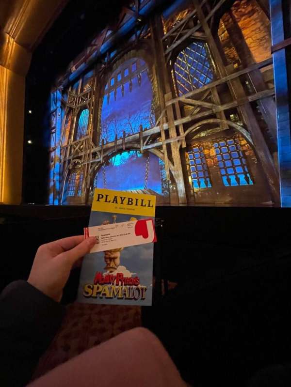 St. James Theatre, section: Orchestra R, row: A, seat: 4