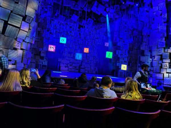 Cambridge Theatre, section: Stalls, row: G, seat: 21